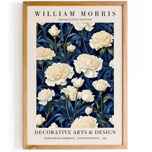 Blue W. Morris Inspired Floral Poster