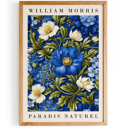 Paradis Naturel Blue Floral Poster