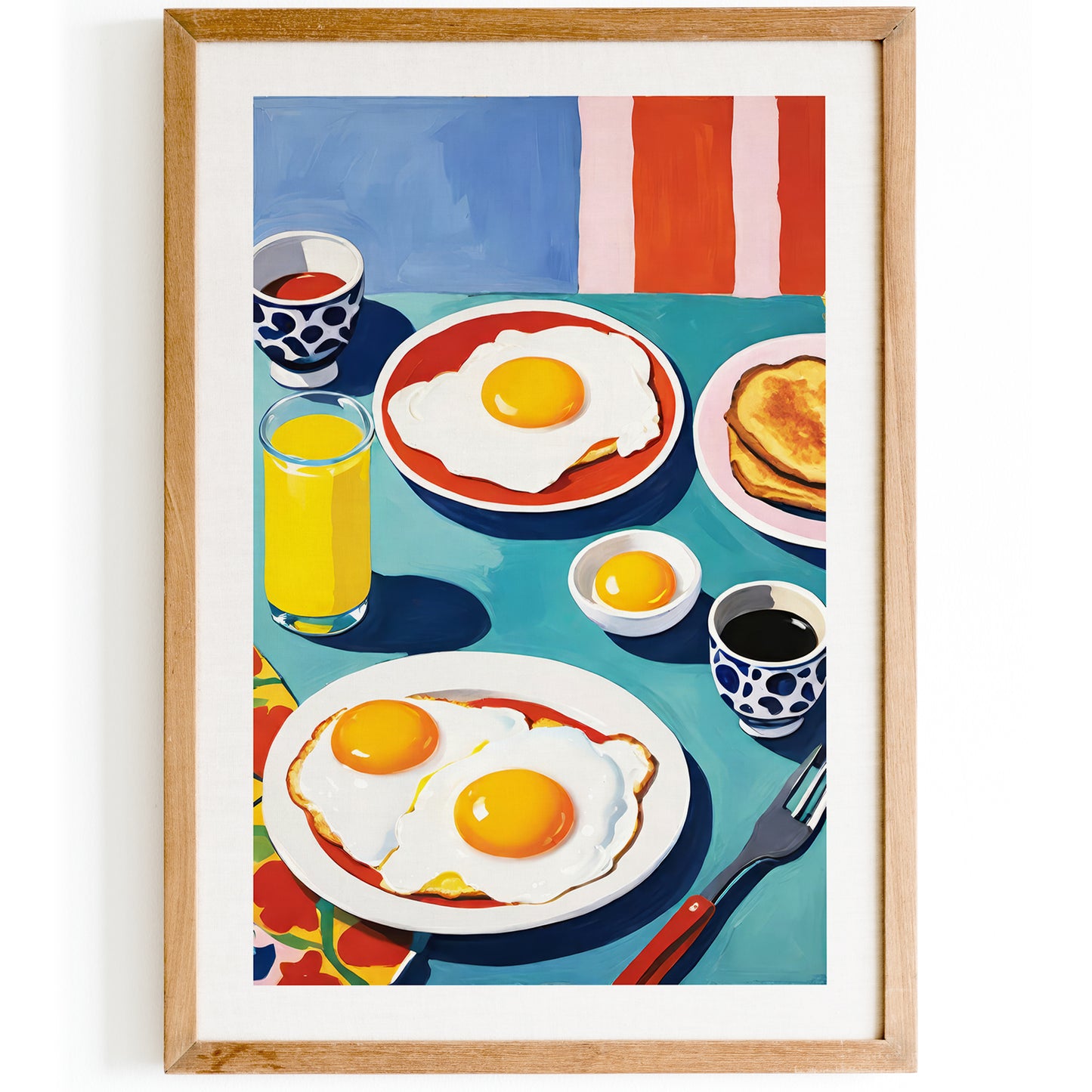 Breakfast Colorful Kitchen Wall Art Print