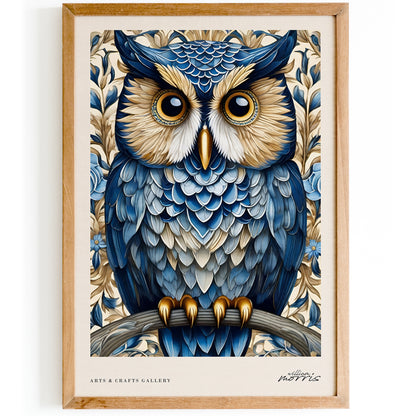 Blue Owl Poster Luxury Home Decor