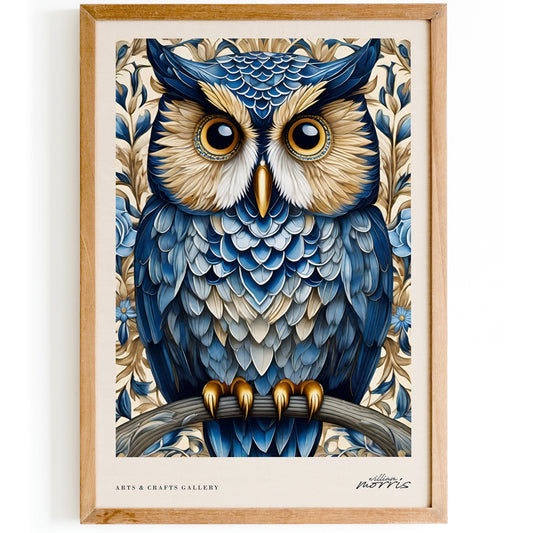 Blue Owl Poster Luxury Home Decor