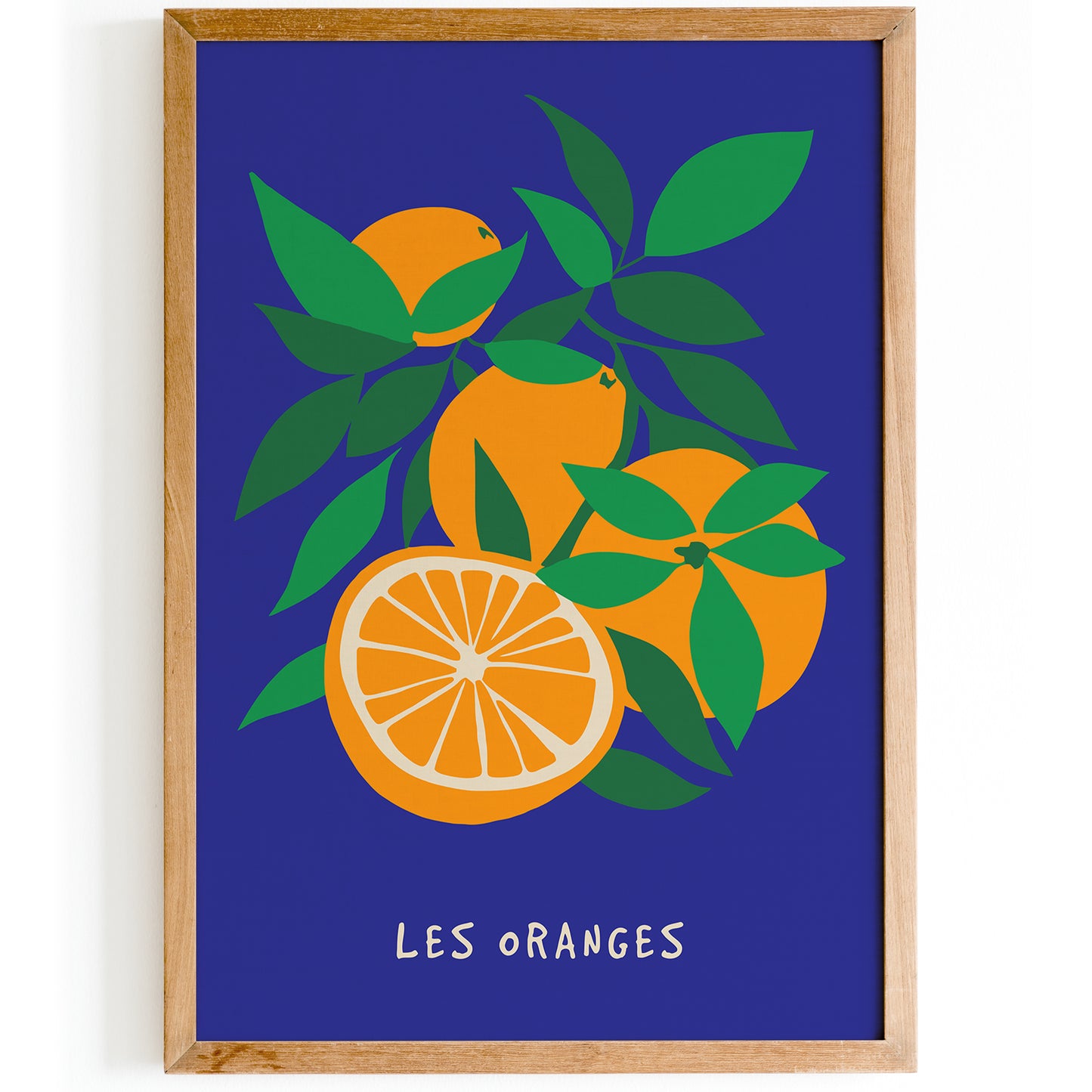 Les Oranges Blue Italian Fruit Poster