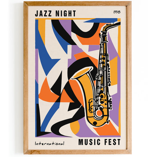Jazz Night Music Fest Poster Print