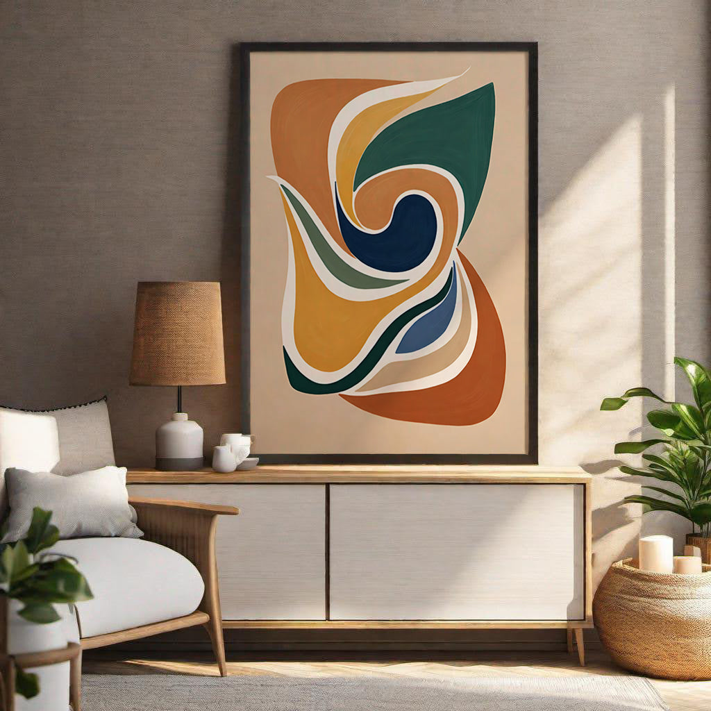 Neutral Abstract Shapes Art Print