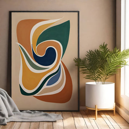 Neutral Abstract Shapes Art Print