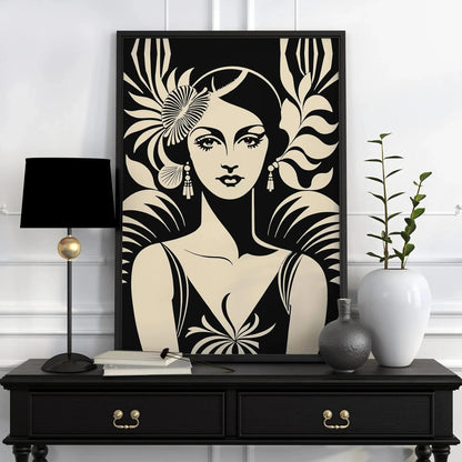 Art Deco Portrait of Woman Art Print