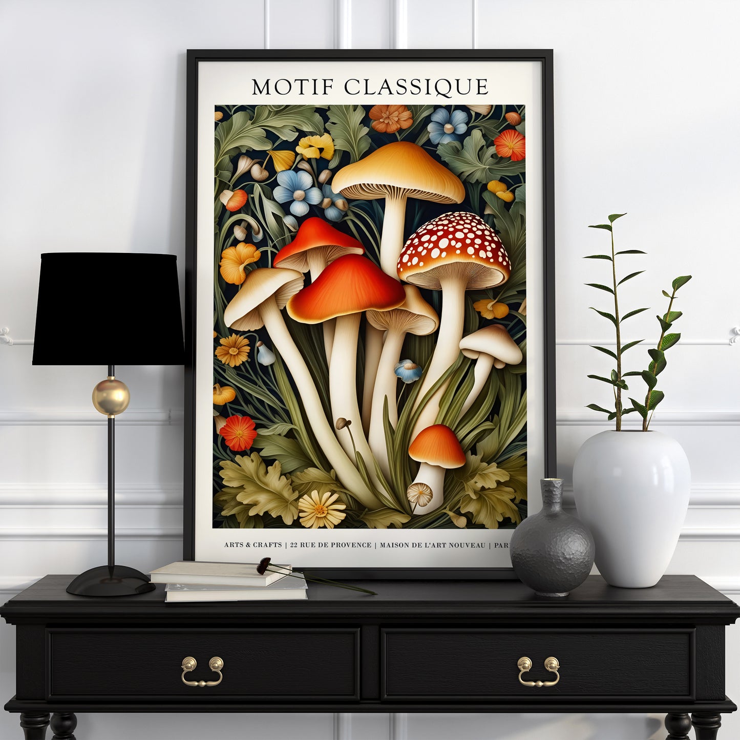 Motif Classique Mushrooms Forest Poster