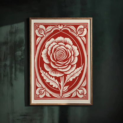 Red Rococo Rose Art Print