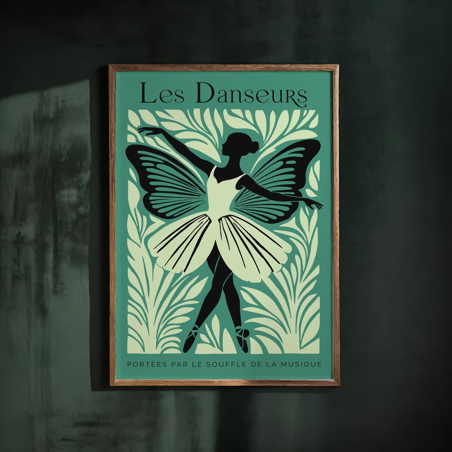 Les Danseurs French Green Ballet Poster