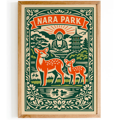 Nara Park Japan Travel Poster