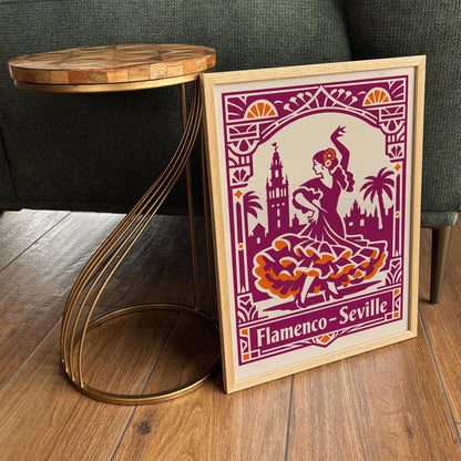 Flamenco Seville Poster - Pink Spanish Wall Art