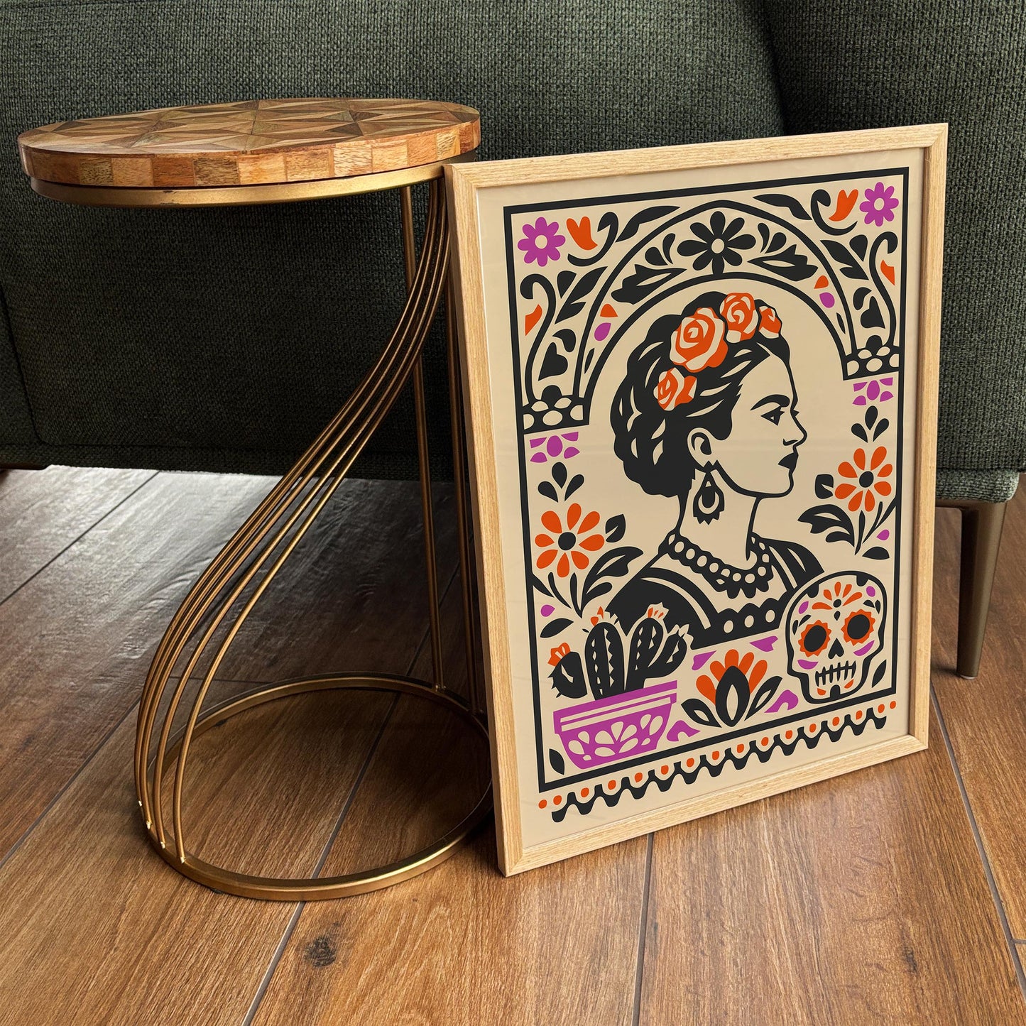 Frida Kahlo Inspired Wall Art Print – Mexican Art Poster