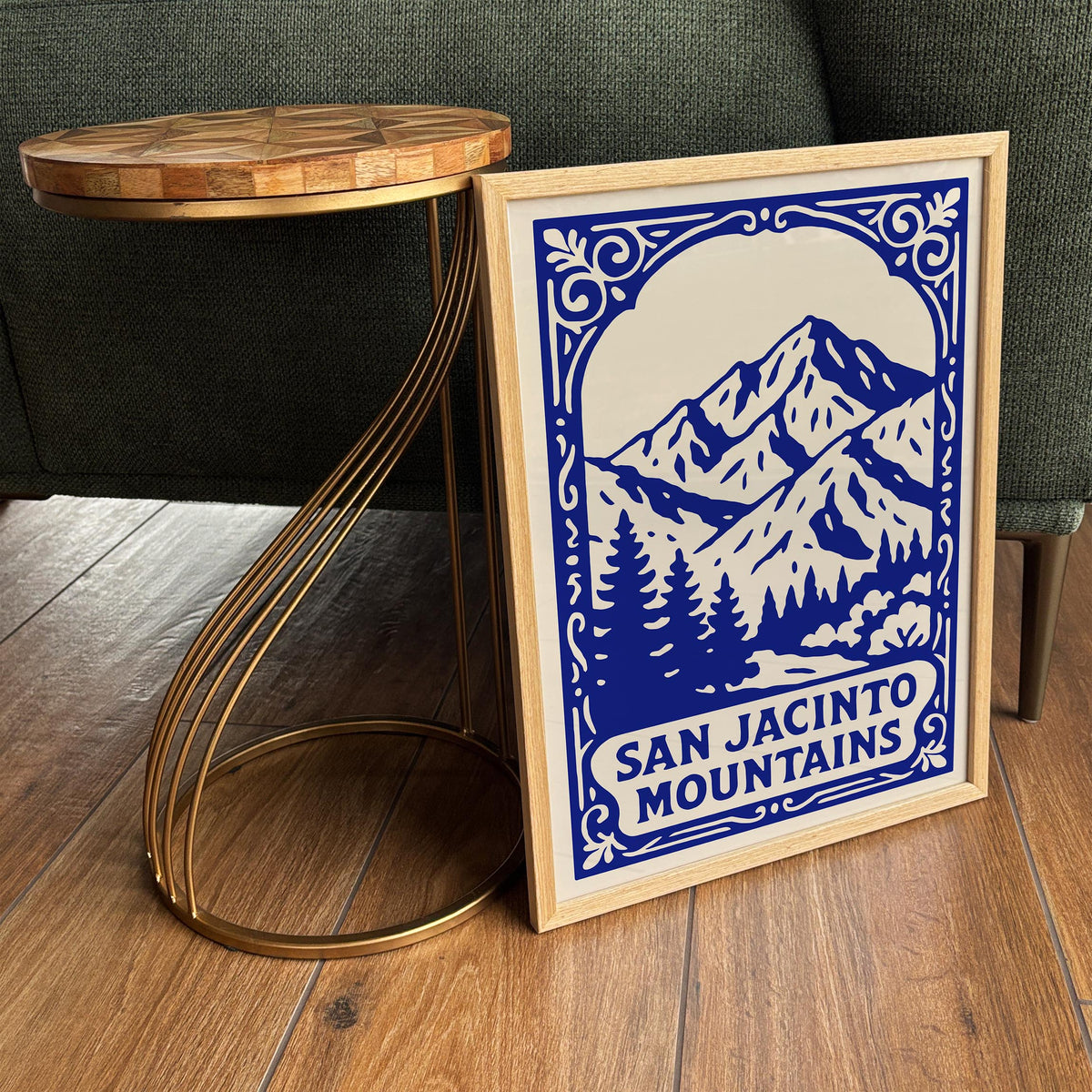 San Jacinto Mountains Blue Travel Poster