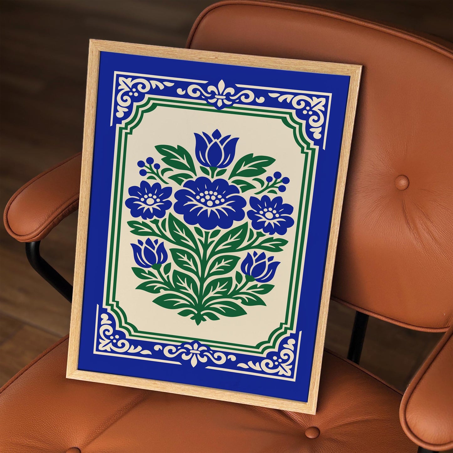 Folk Floral Wall Art Print