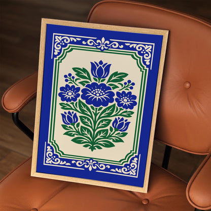 Folk Floral Wall Art Print