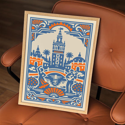 Andalusia Seville Travel Poster – Spain Wall Art Print