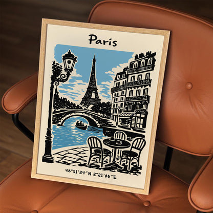 Paris Eiffel Tower Poster – Cityscape Wall Art