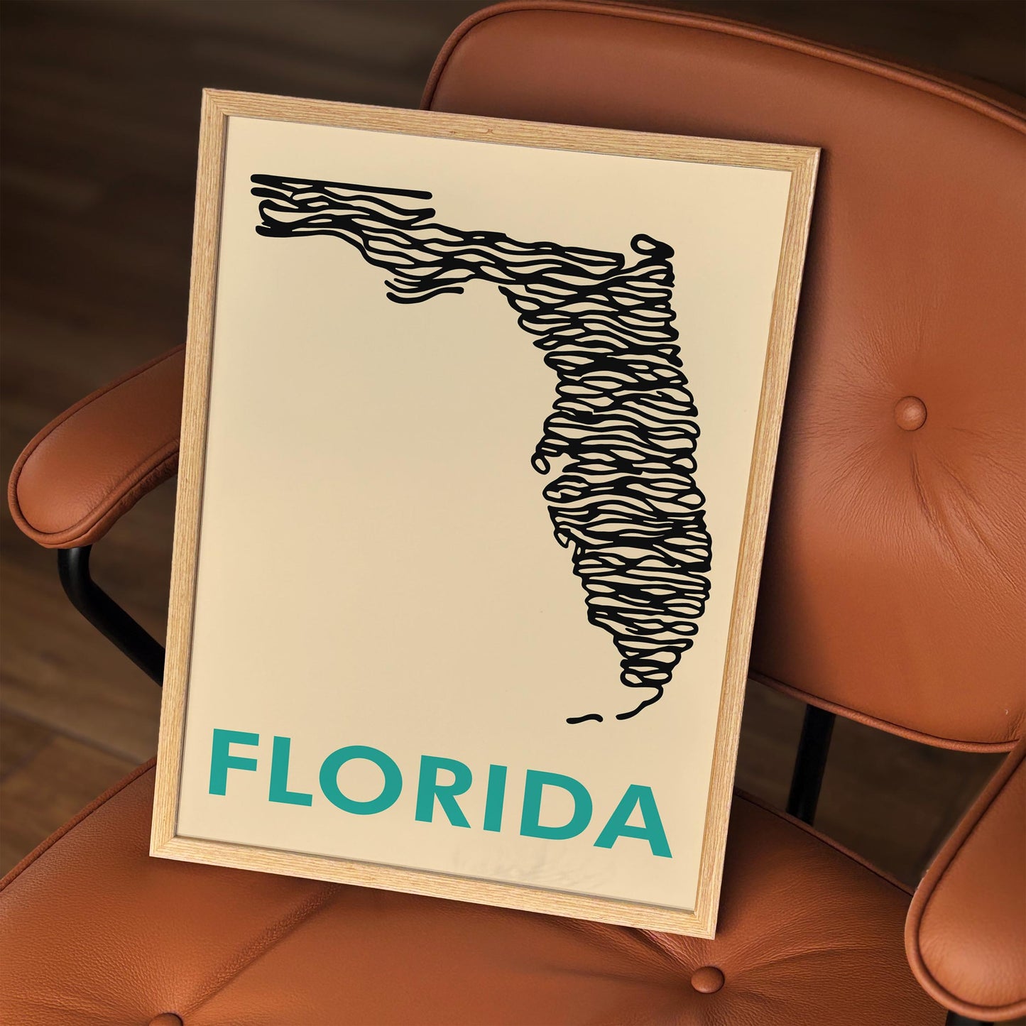 Florida Minimalist Poster - Mid Century Modern Wall Art