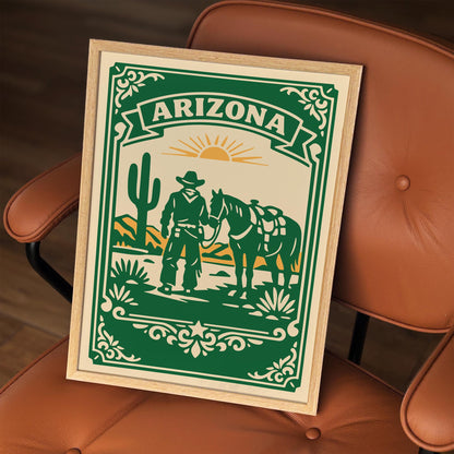 Arizona Cowboy Horse Travel Poster