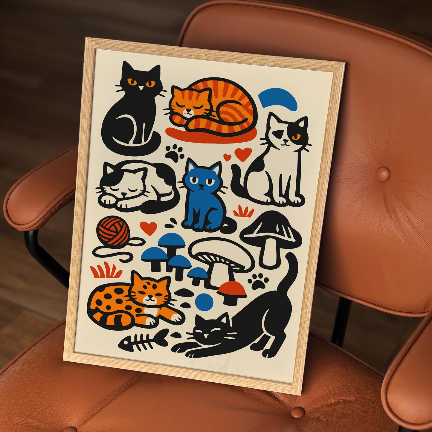 Funny Cat Wall Art Print