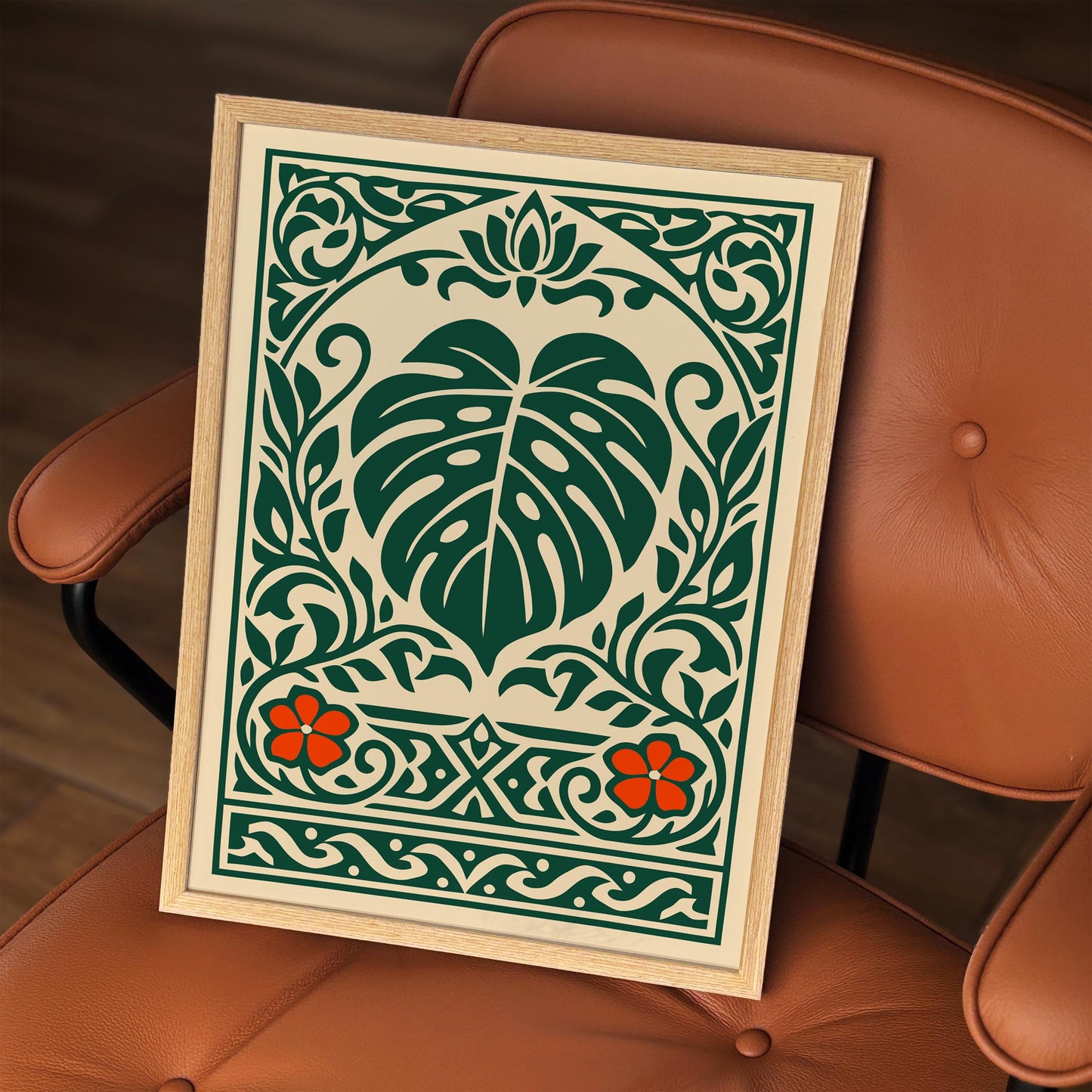 Monstera Deliciosa Poster – Boho Botanical Leaf Wall Art Print