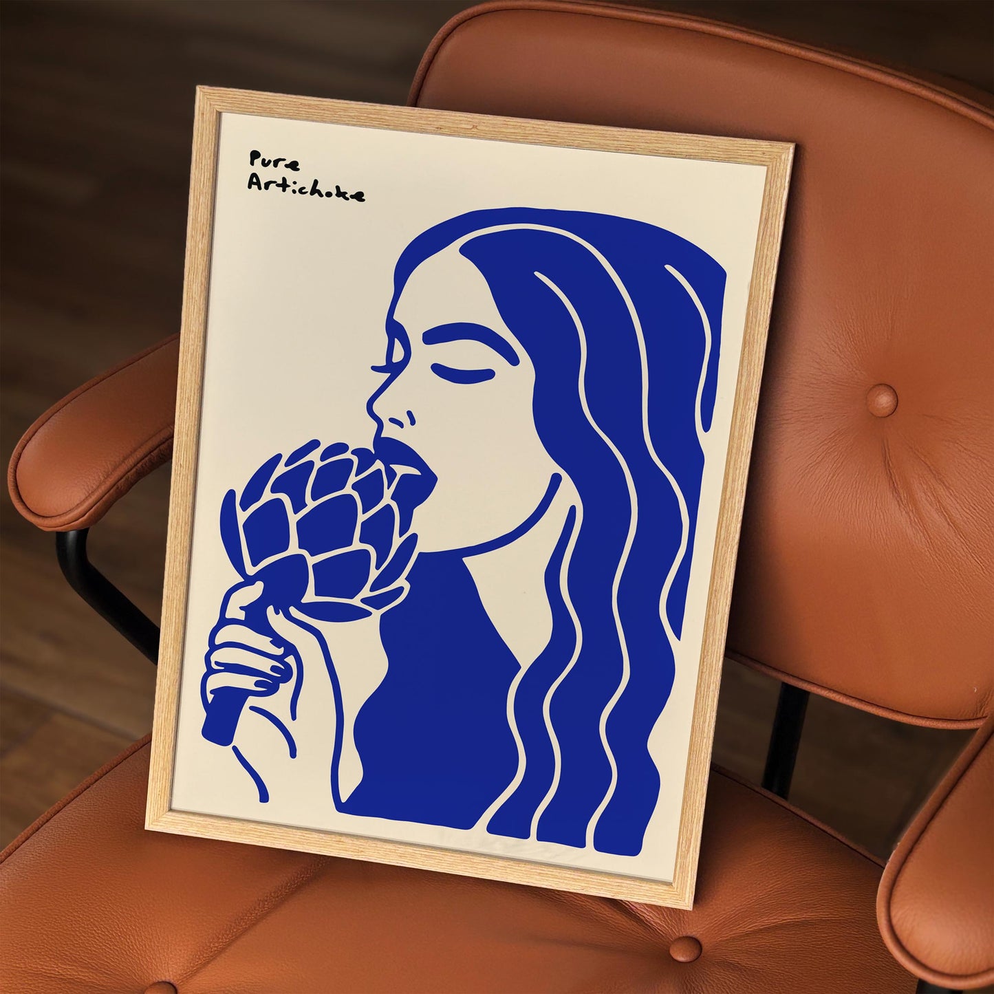 Artichoke Girl Poster - Funny Kitchen Wall Art