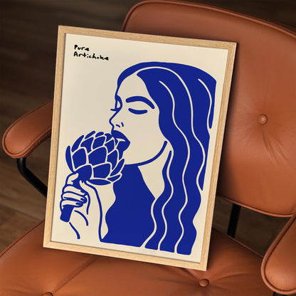 Artichoke Girl Poster - Funny Kitchen Wall Art