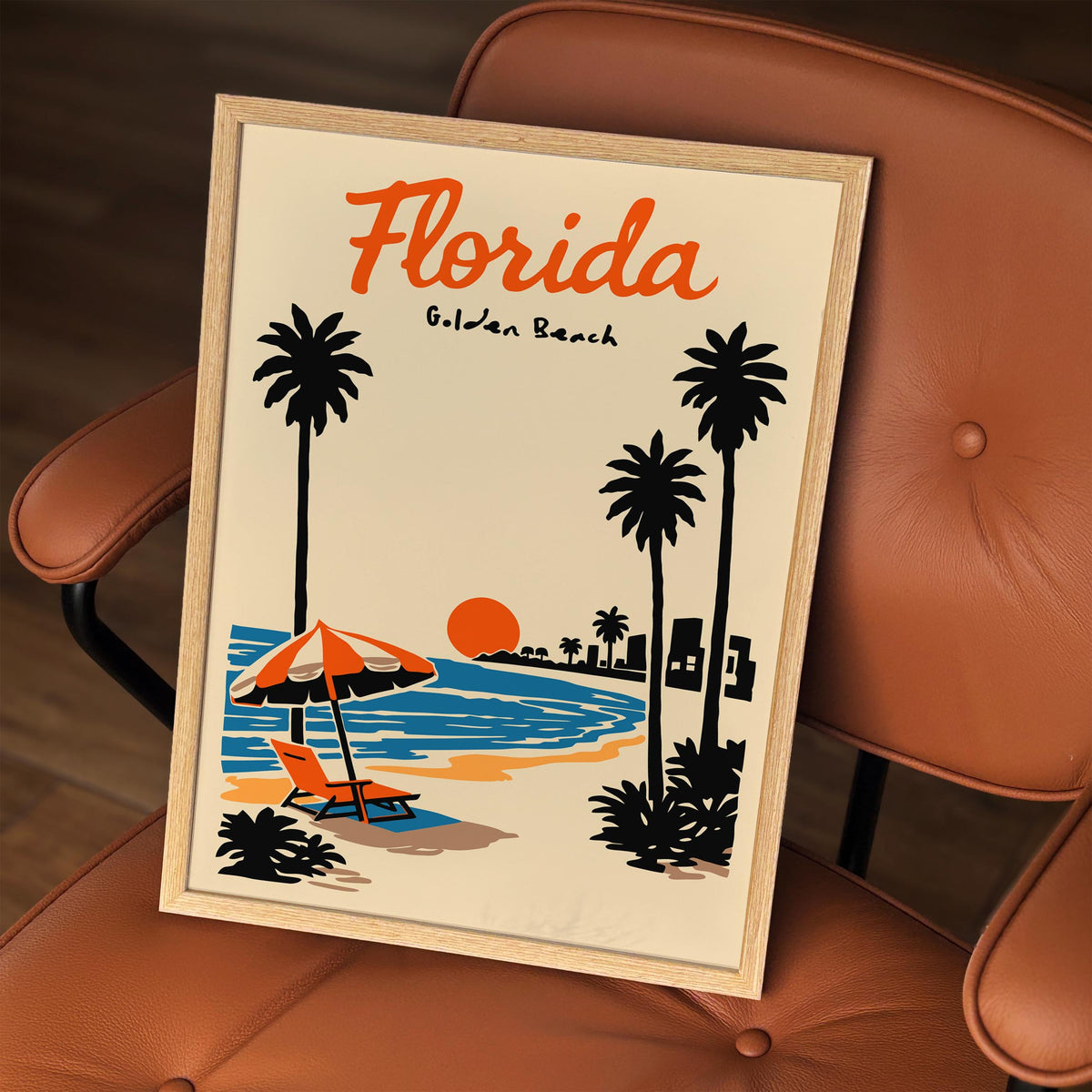 Florida Golden Beach Travel Poster