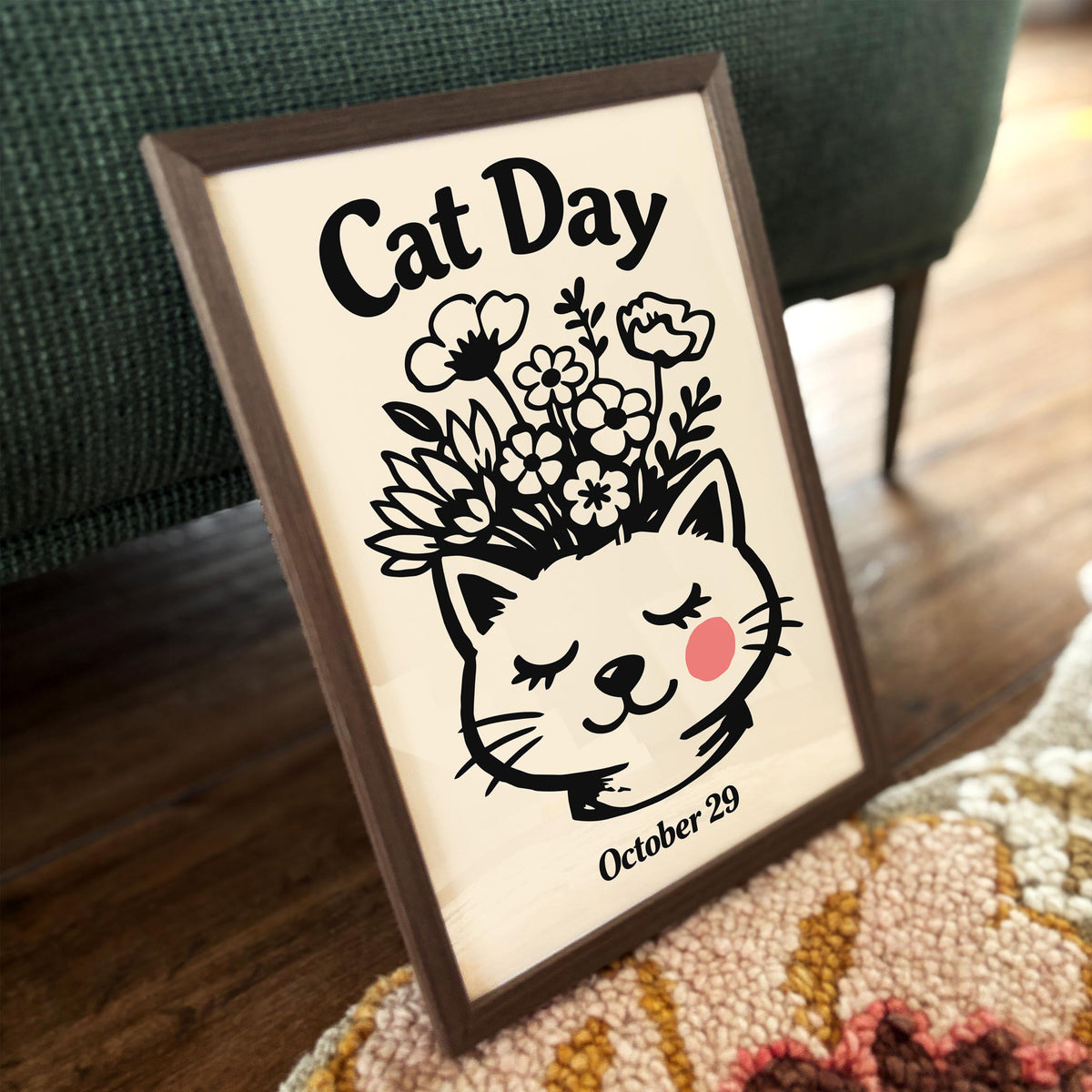 National Cat Day October 29 Art Poster