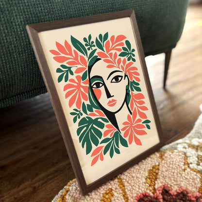 Girl in the Jungle Poster – Tropical Nature Wall Art Print