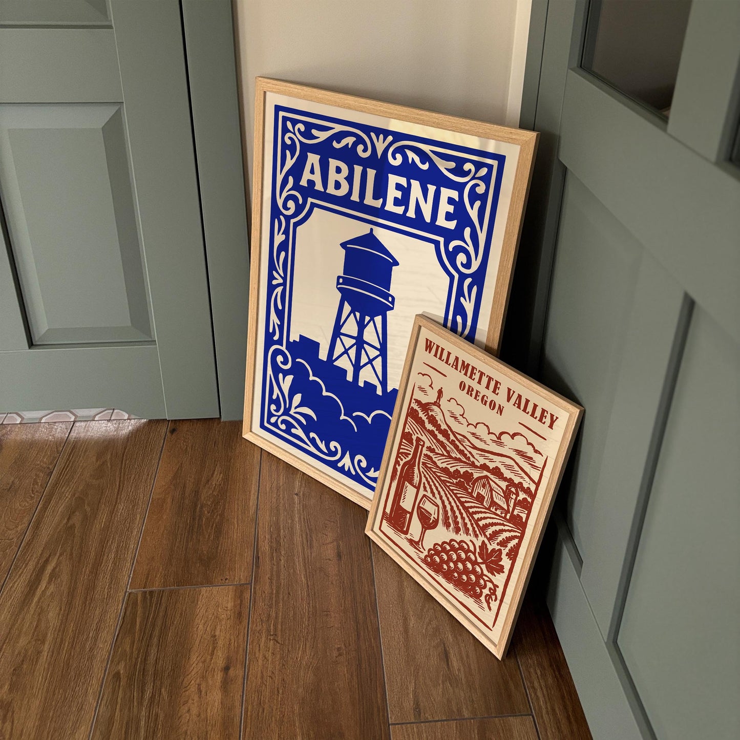 Abilene Texas Blue Cityscape Poster