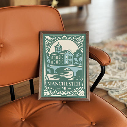 Manchester Michigan Poster - Retro Travel Art Print