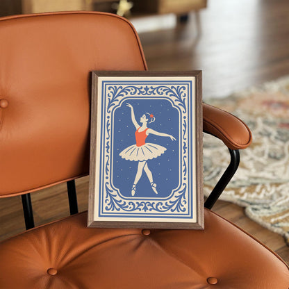 Blue Ballerina Ballet Dance Art Poster