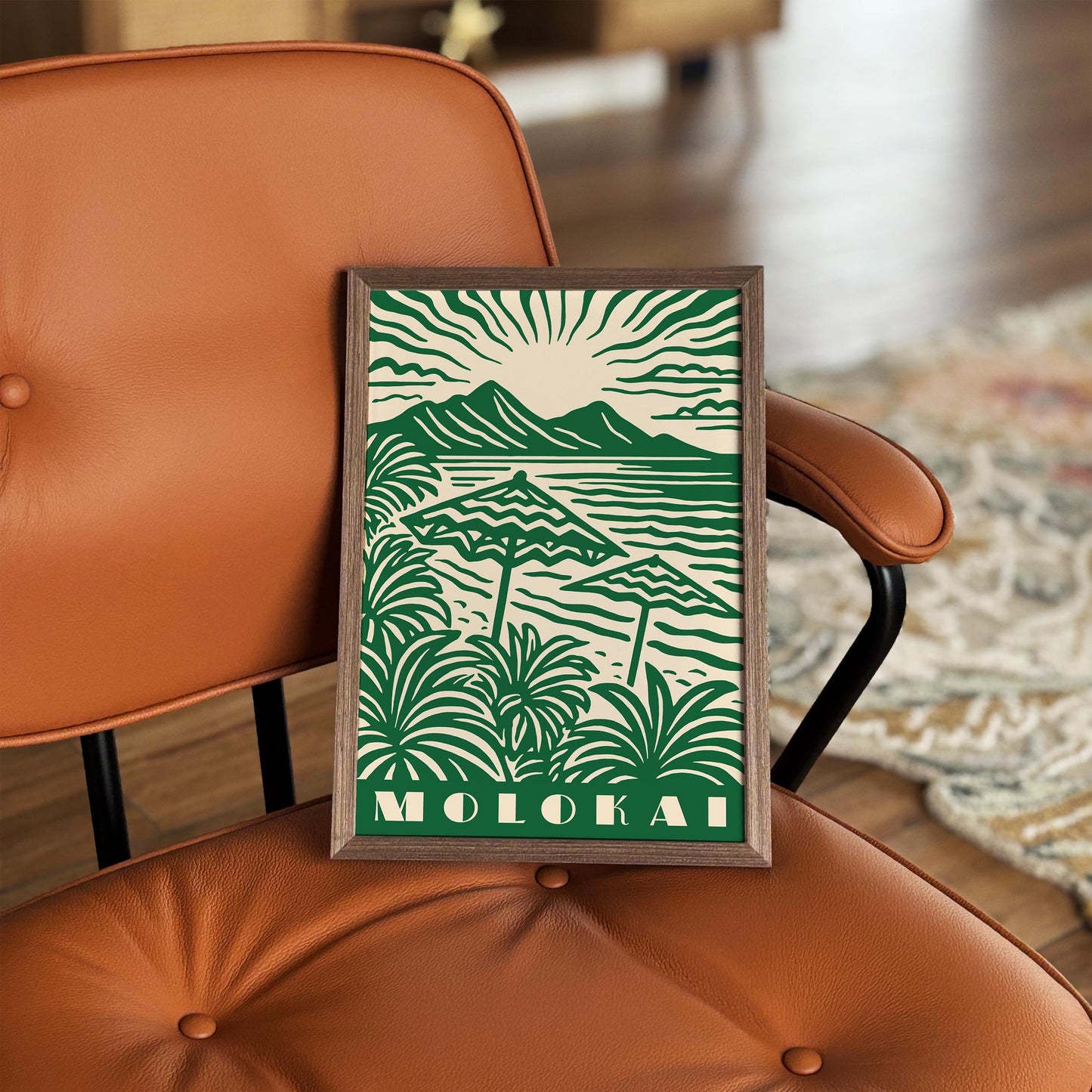 Molokai Hawaii Poster - Green Landscape Wall Art
