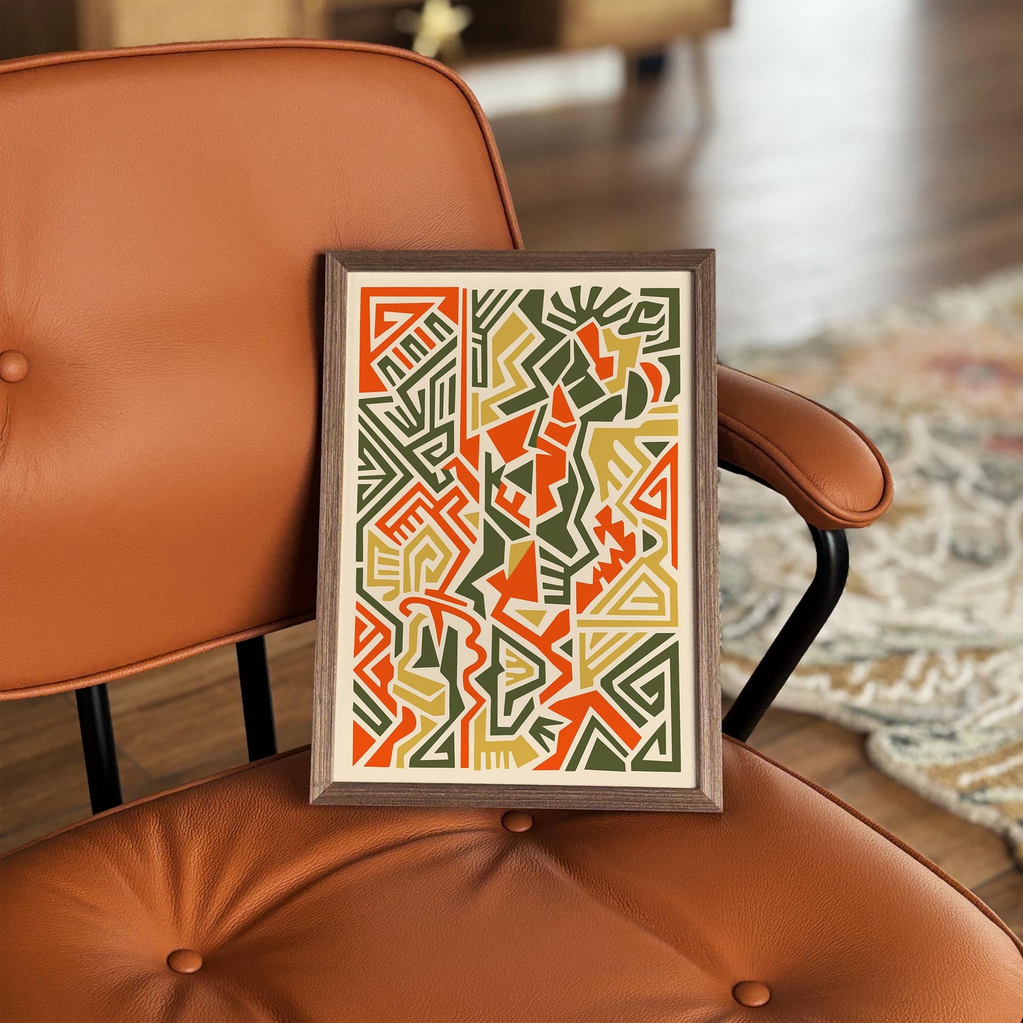 Boho African Maze Abstract Poster