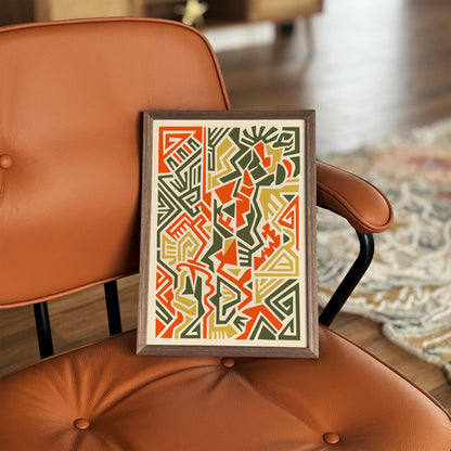 Boho African Maze Abstract Poster