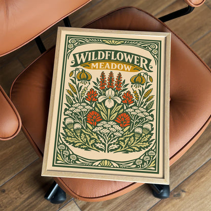 Vintage Wildflower Meadow Botanical Poster
