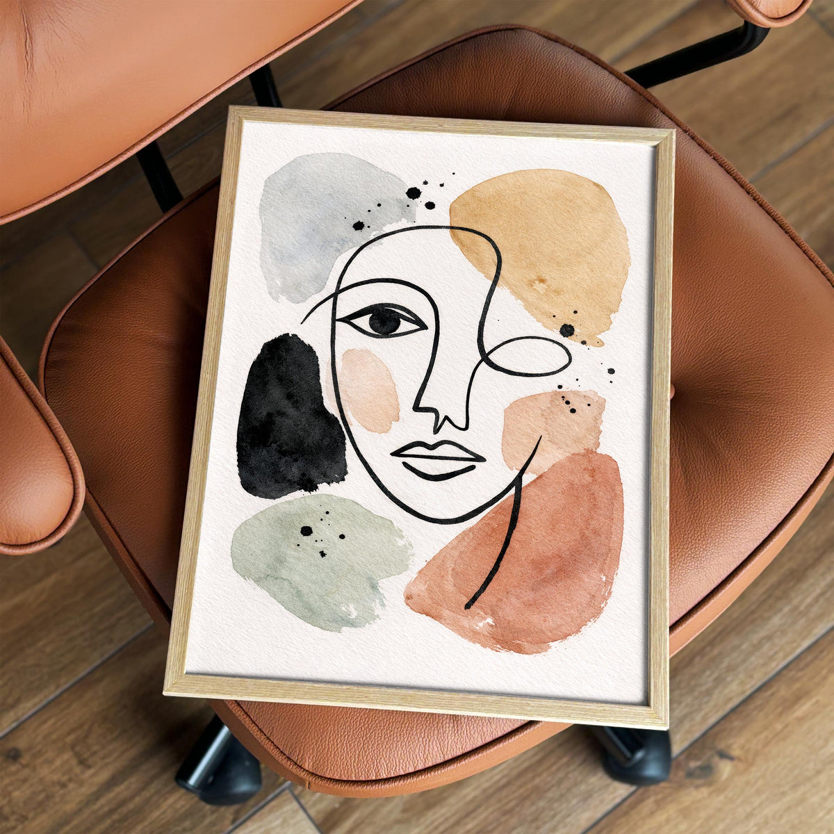 Abstract Face Line Art Poster