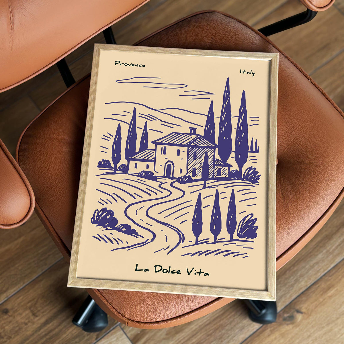 Vintage Italy Provence Purple Travel Poster