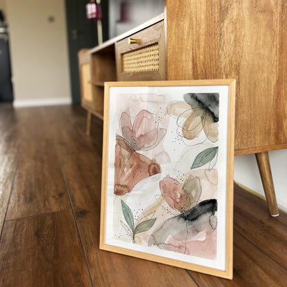 Abstract Botanical Watercolor Poster