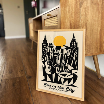 Sax in the City Poster - New York City Jazz Festival Print