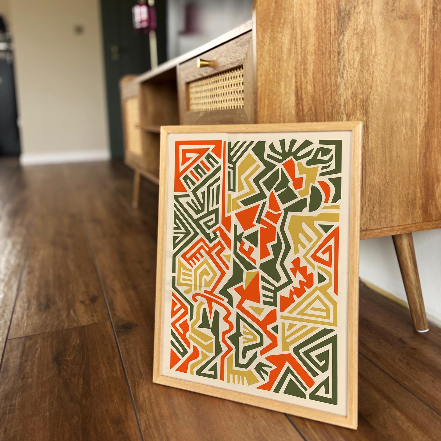 Boho African Maze Abstract Poster