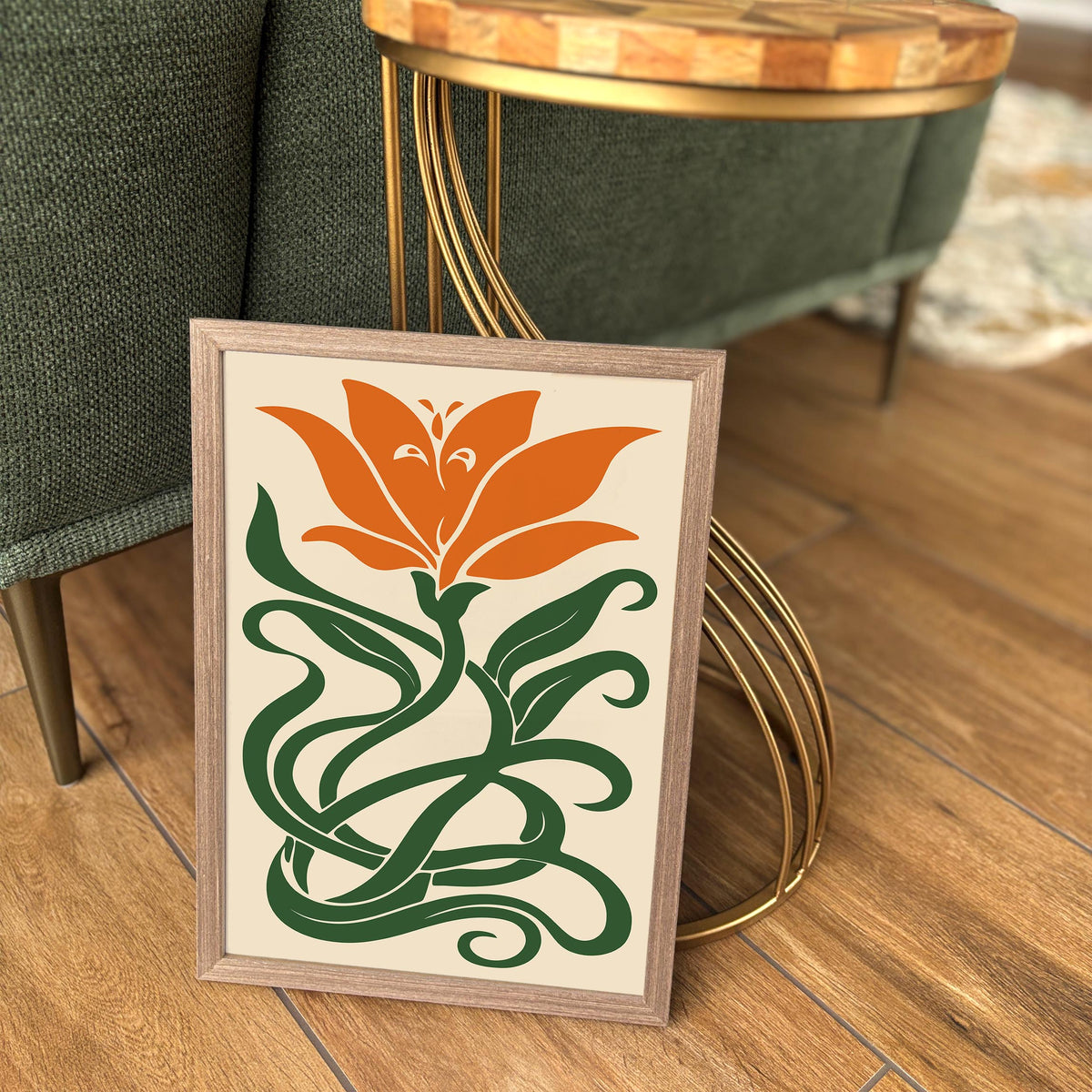 Orange Lily Flower Art Poster