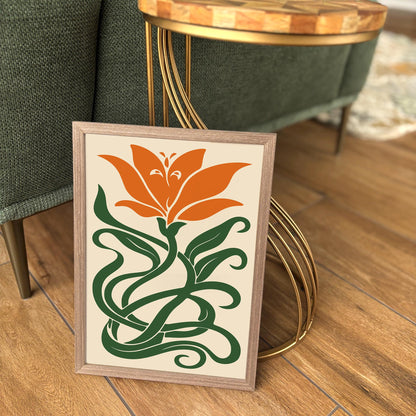 Orange Lily Flower Art Poster