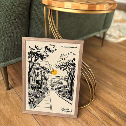 Martha's Vineyard Massachusetts Travel Poster