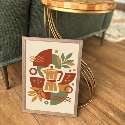 Moka Pot Coffee Art Poster