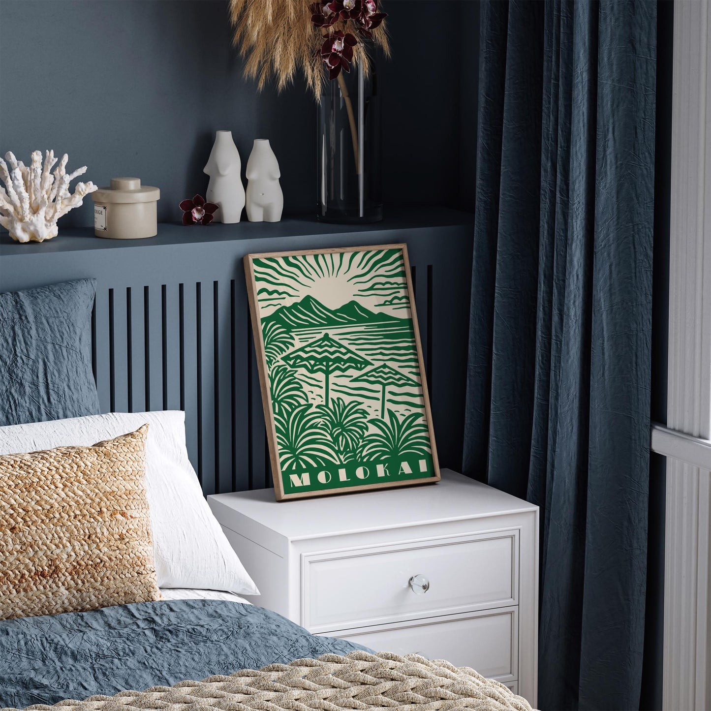 Molokai Hawaii Poster - Green Landscape Wall Art