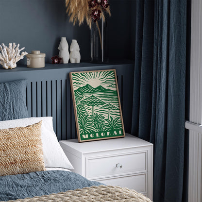 Molokai Hawaii Poster - Green Landscape Wall Art