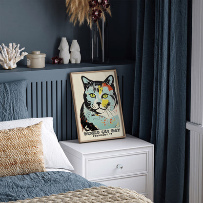 World Cat Day Painted Poster