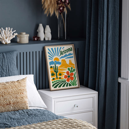 Arizona Travel Poster - Colorful Landscape Art Print